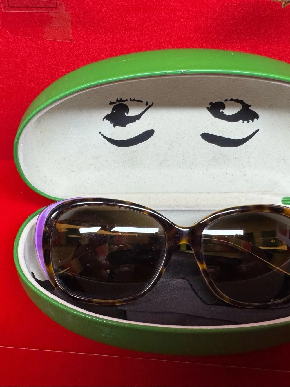 90s Kate Spade Hilde/P/S X72PVW Polarized Sunglasses Purple Tortoise with case